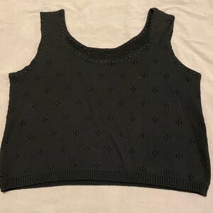 Black Sleeveless Knit Tank Top